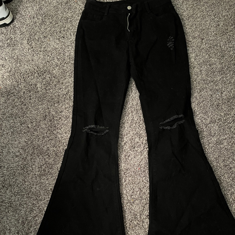 Black flare jeans